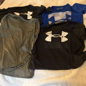 Under Armour Kids 4 shirts, large